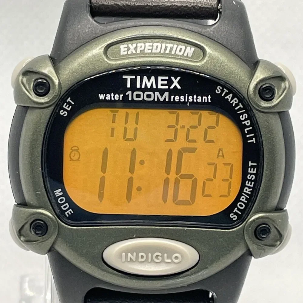 Timex Expedition T48042 Mens Brown Nylon/Leather Digital Dial Quartz Watch TMR71 - Picture 2 of 10